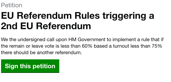 Petition: EU Referendum Rules triggering a 2nd EU Referendum