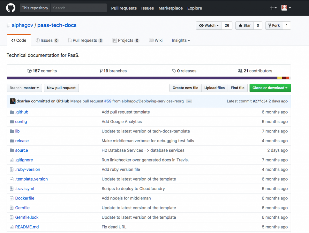 Screenshot of Alphagov Paas
