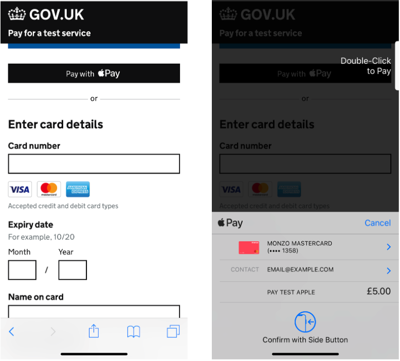 Payment screens on smartphone showing how Apple Pay works