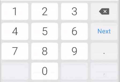 A large buttoned keypad used on Android devices