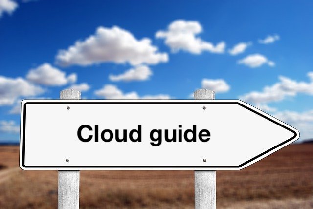 Signpost with cloud guide